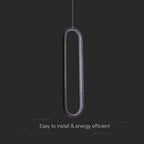 Lampa wisząca LED (40CM) / Barwa: 4000K / Obudowa: Czarna