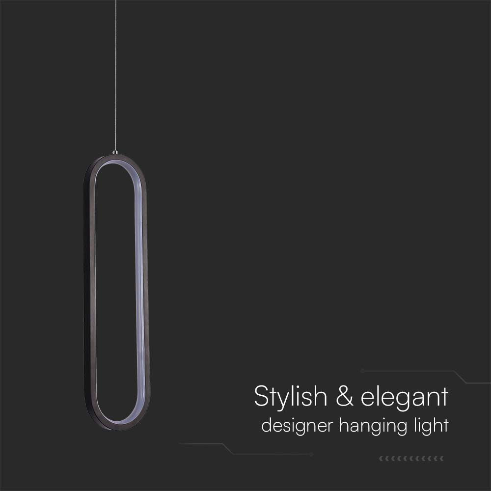 Lampa wisząca LED (40CM) / Barwa: 4000K / Obudowa: Czarna