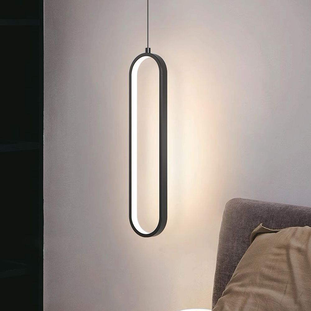 Lampa wisząca LED (40CM) / Barwa: 3000K / Obudowa: Czarna