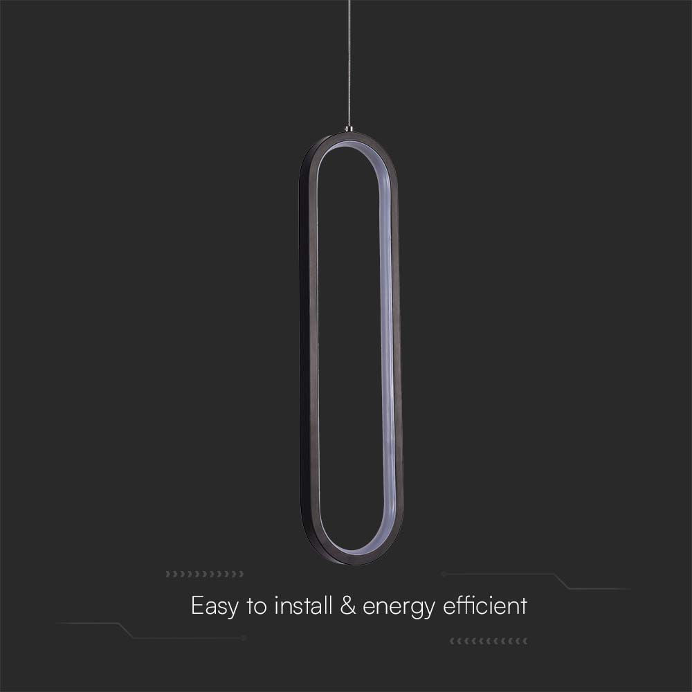 Lampa wisząca LED (40CM) / Barwa: 3000K / Obudowa: Czarna