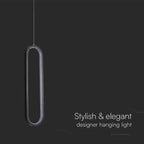 Lampa wisząca LED (40CM) / Barwa: 3000K / Obudowa: Czarna