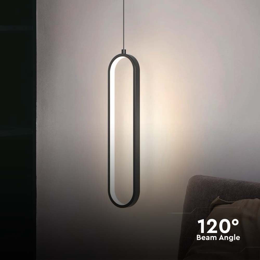 Lampa wisząca LED (40CM) / Barwa: 3000K / Obudowa: Czarna