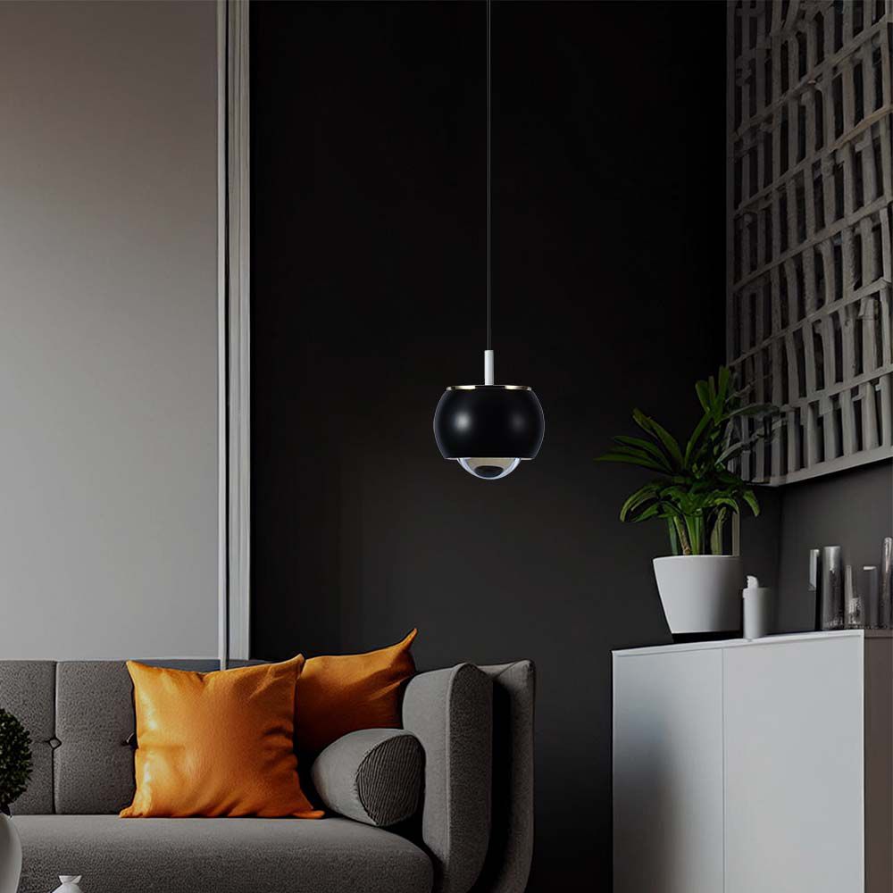 Lampa wisząca LED (10*10*100CM) / Barwa: 4000K / Obudowa: Czarna