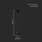 Lampa wisząca LED (10*10*100CM) / Barwa: 4000K / Obudowa: Czarna