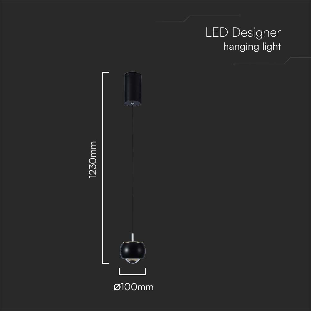 Lampa wisząca LED (10*10*100CM) / Barwa: 3000K / Obudowa: Czarna