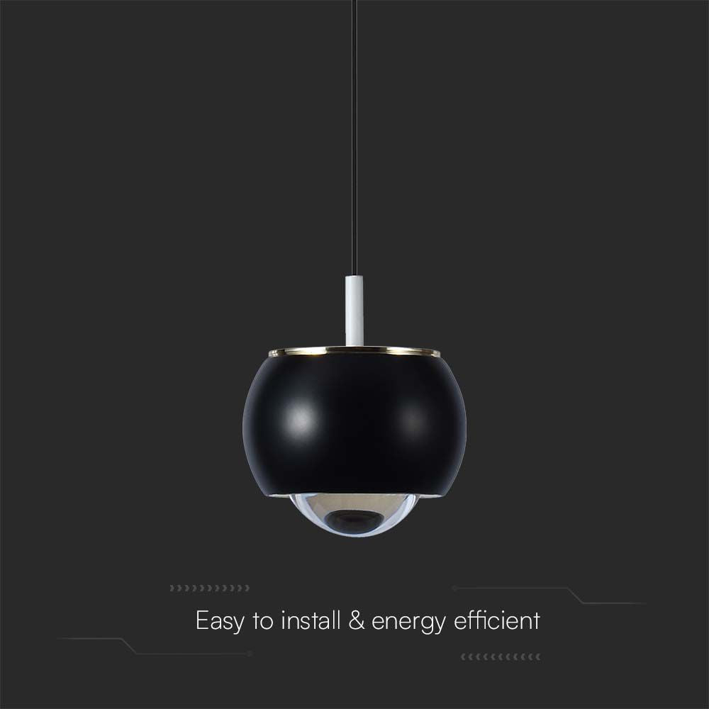 Lampa wisząca LED (10*10*100CM) / Barwa: 4000K / Obudowa: Czarna