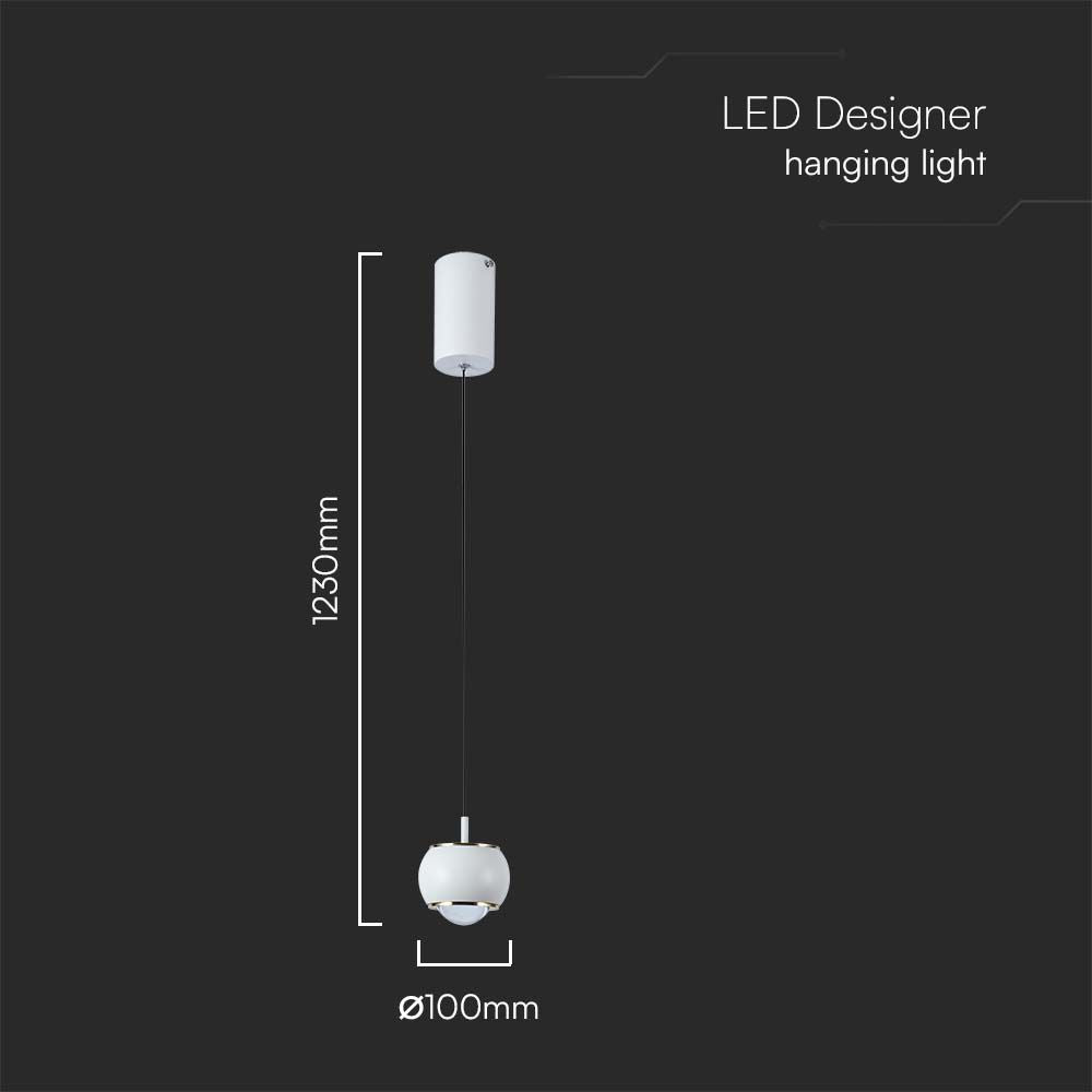 Lampa wisząca LED (10*10*100CM) / Barwa: 4000K / Obudowa: Biała
