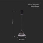Lampa wisząca LED (19.5*17.5*100CM) / Barwa: 4000K / Obudowa: Czarna