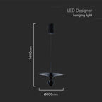 Lampa wisząca LED (30*320*100CM) / Barwa: 4000K / Obudowa: Czarna