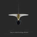 Lampa wisząca LED (30*320*100CM) / Barwa: 4000K / Kolor: Czarny / Obudowa: Złota