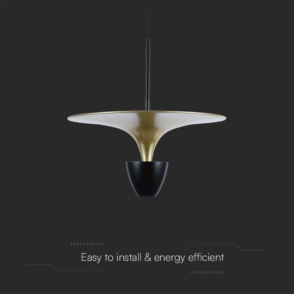 Lampa wisząca LED (30*320*100CM) / Barwa: 4000K / Kolor: Czarny / Obudowa: Złota