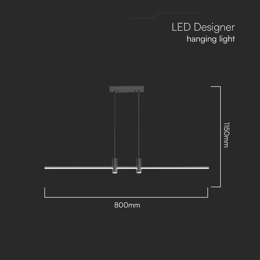 Lampa wisząca LED (80*100CM) / Barwa: 3000K / Obudowa: Czarna