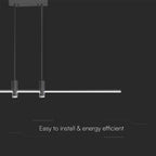 Lampa wisząca LED (80*100CM) / Barwa: 3000K / Obudowa: Czarna