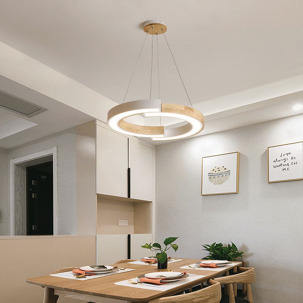 Lampa wisząca LED (43*100) / Barwa: 4000K / Obudowa: Biała drewniana