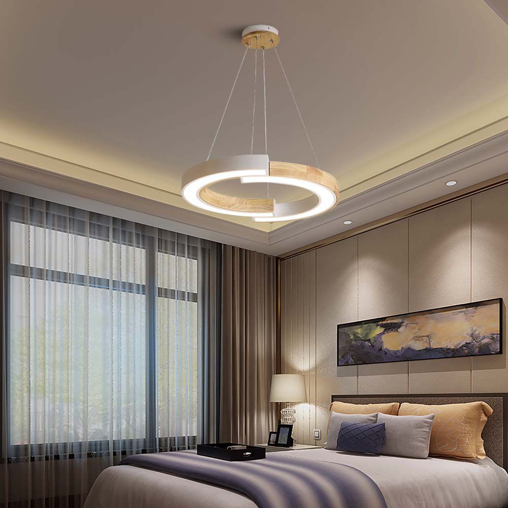Lampa wisząca LED (43*100) / Barwa: 4000K / Obudowa: Biała drewniana