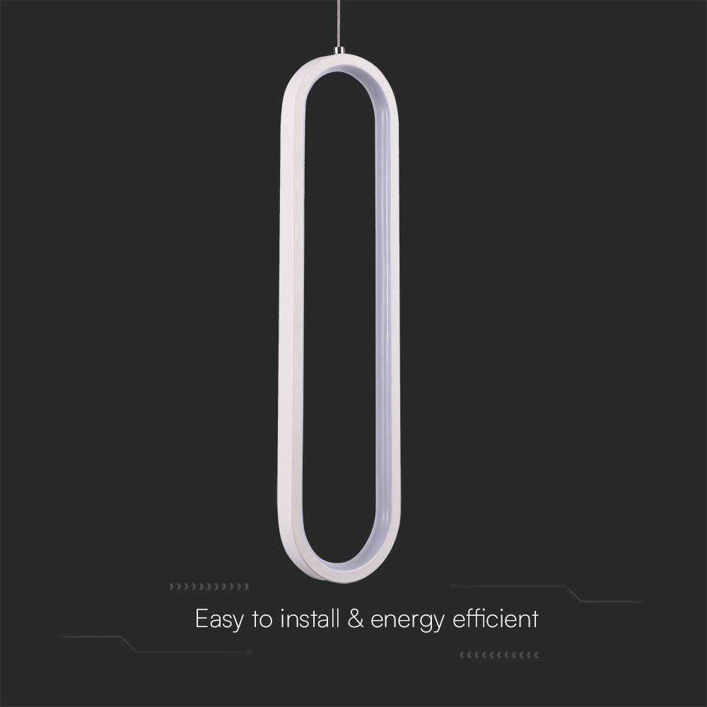Lampa wisząca LED (40CM) / Barwa: 3000K / Obudowa: Biała