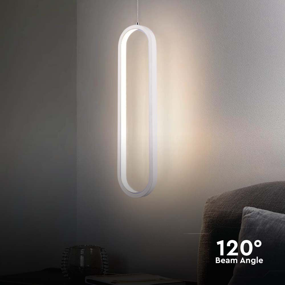Lampa wisząca LED (40CM) / Barwa: 3000K / Obudowa: Biała