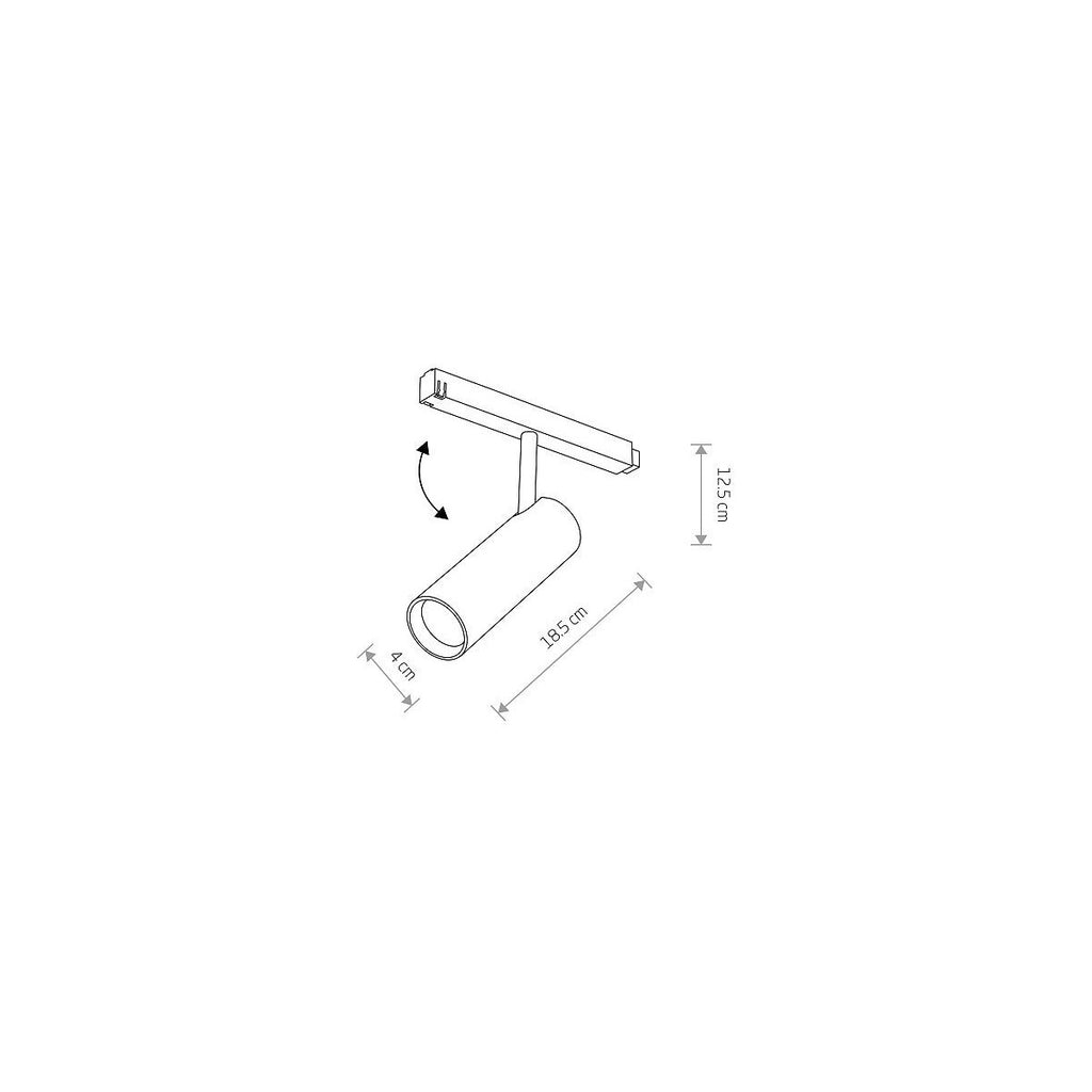 Nowodvorski System szynowy LVM SPOT LED 9W 1-obwodowy niskonapięciowy 48V LVM Lampa LED 9W - Aluminium lakierowane - Czarny 10142