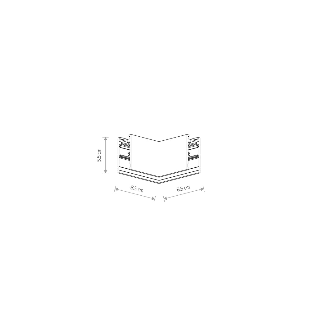 Nowodvorski System szynowy LVM HORIZONTAL CORNER 1-obwodowy niskonapięciowy 48V LVM - Aluminium - Czarny 10164