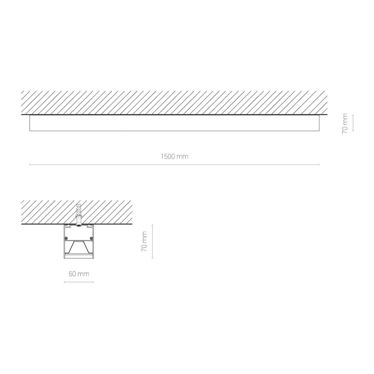 Nowodvorski Lampa liniowa sufitowa CL HALL LED PRO 40W 50/60Hz - Aluminium lakierowane - Czarny 10206