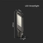 100W Lampa Uliczna LED / Barwa: 6500K / Obudowa: Czarna