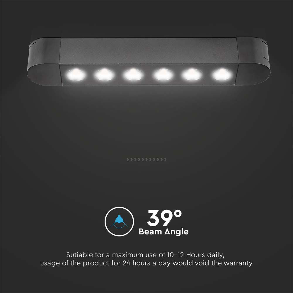 5W LED Lampa na Szynoprzewód SLIM MAGNETIC / Barwa: 6400K / Obudowa: Czarna