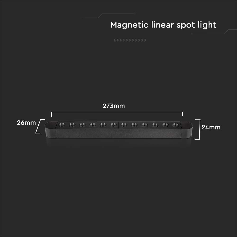 12W Lampa na Szynoprzewód SLIM MAGNETIC / Barwa: 3000K / Obudowa: Czarna