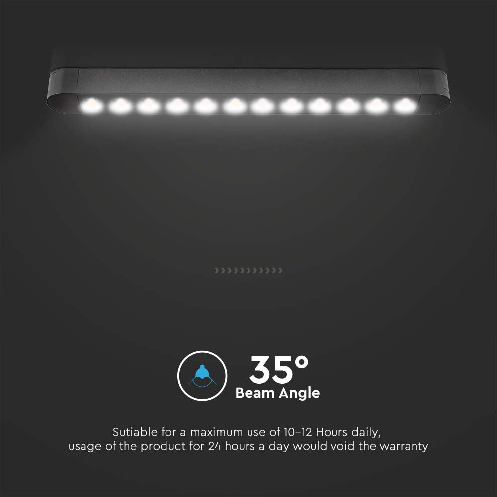 12W Lampa na Szynoprzewód SLIM MAGNETIC / Barwa: 4000K / Obudowa: Czarna