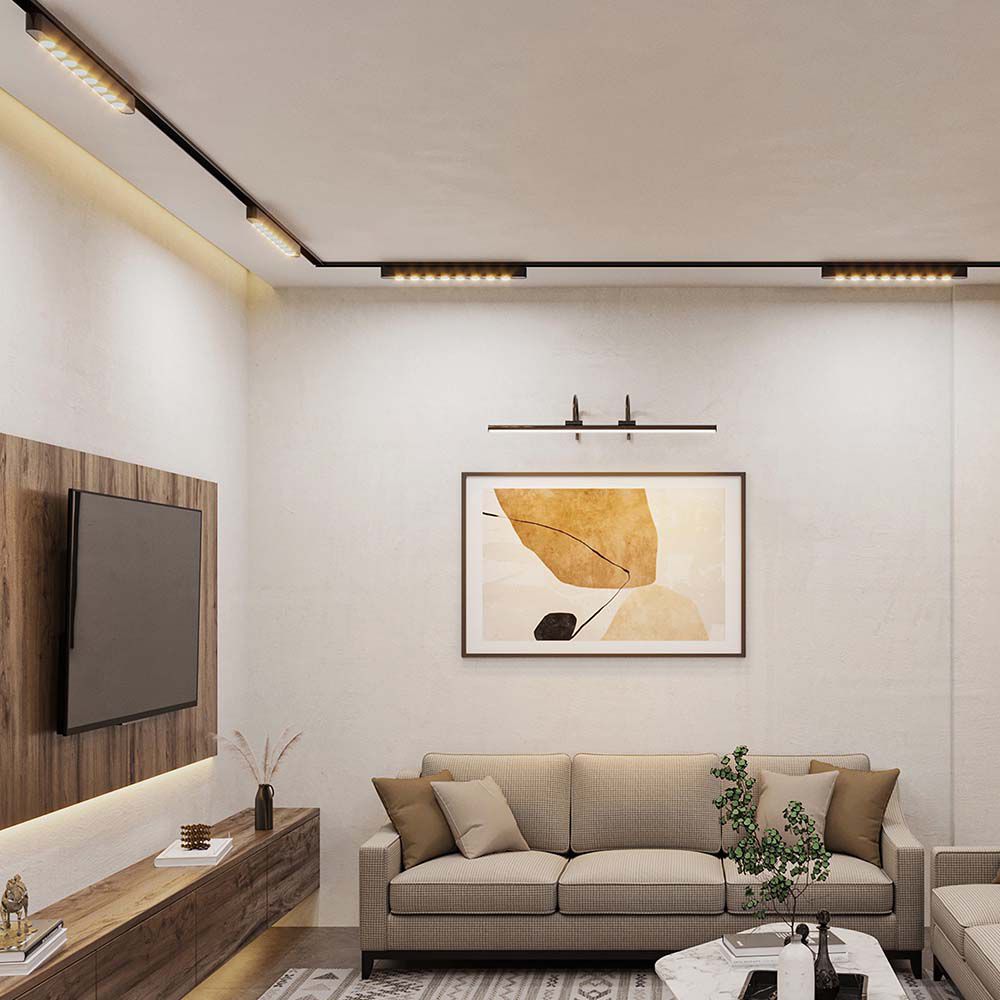 22W Lampa na Szynoprzewód SLIM MAGNETIC / Barwa: 4000K / Obudowa: Czarna