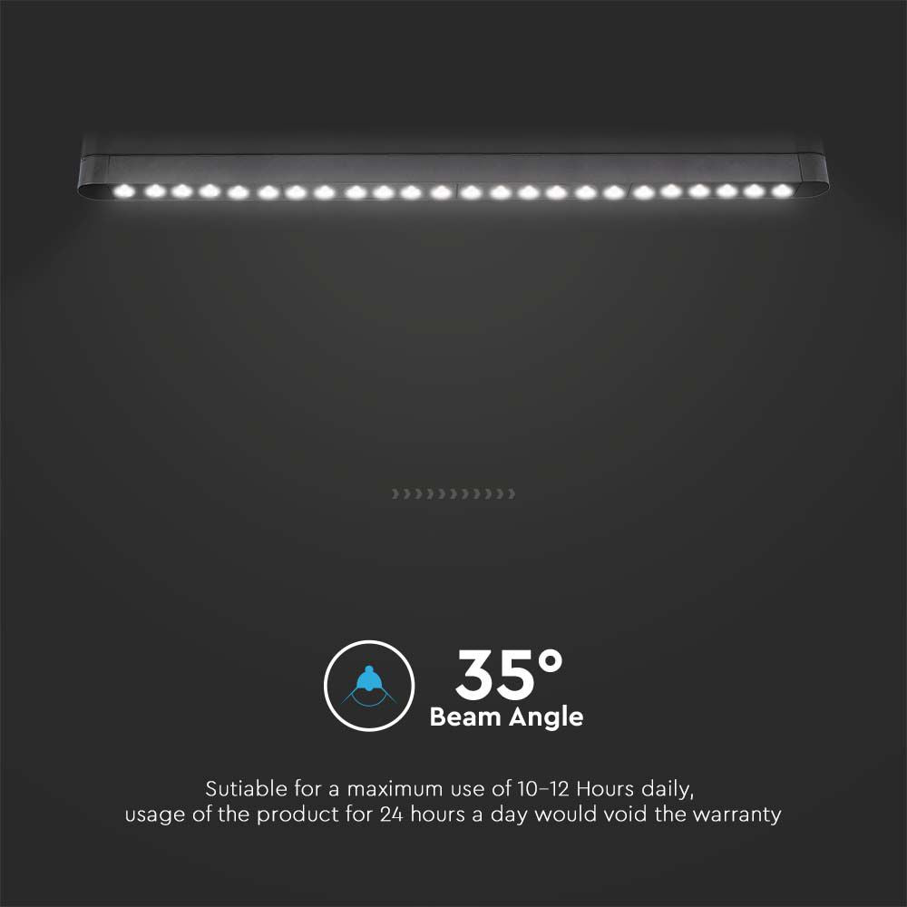 22W Lampa na Szynoprzewód SLIM MAGNETIC / Barwa: 6400K / Obudowa: Czarna