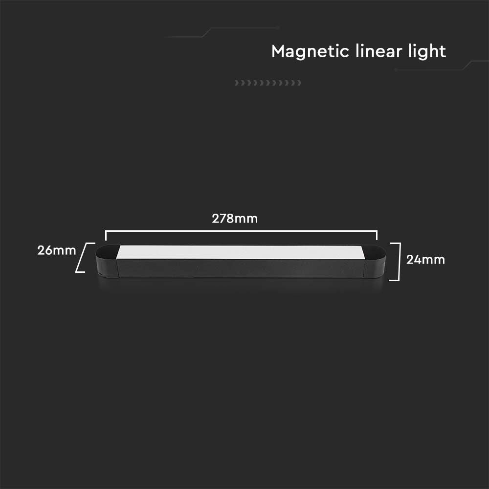 14W Lampa na Szynoprzewód SLIM MAGNETIC / Barwa: 3000K / Obudowa: Czarna