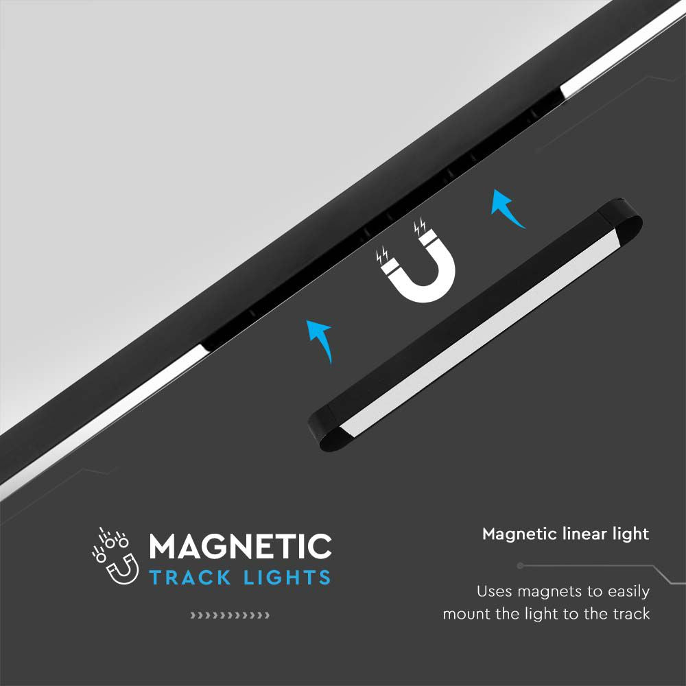 14W Lampa na Szynoprzewód SLIM MAGNETIC / Barwa: 6400K / Obudowa: Czarna