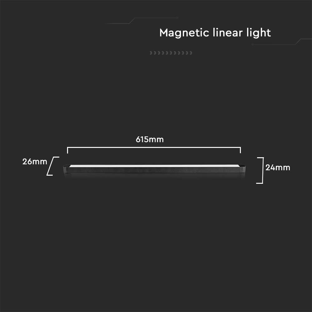 22W Lampa na Szynoprzewód SLIM MAGNETIC / Barwa: 6400K / Obudowa: Czarna