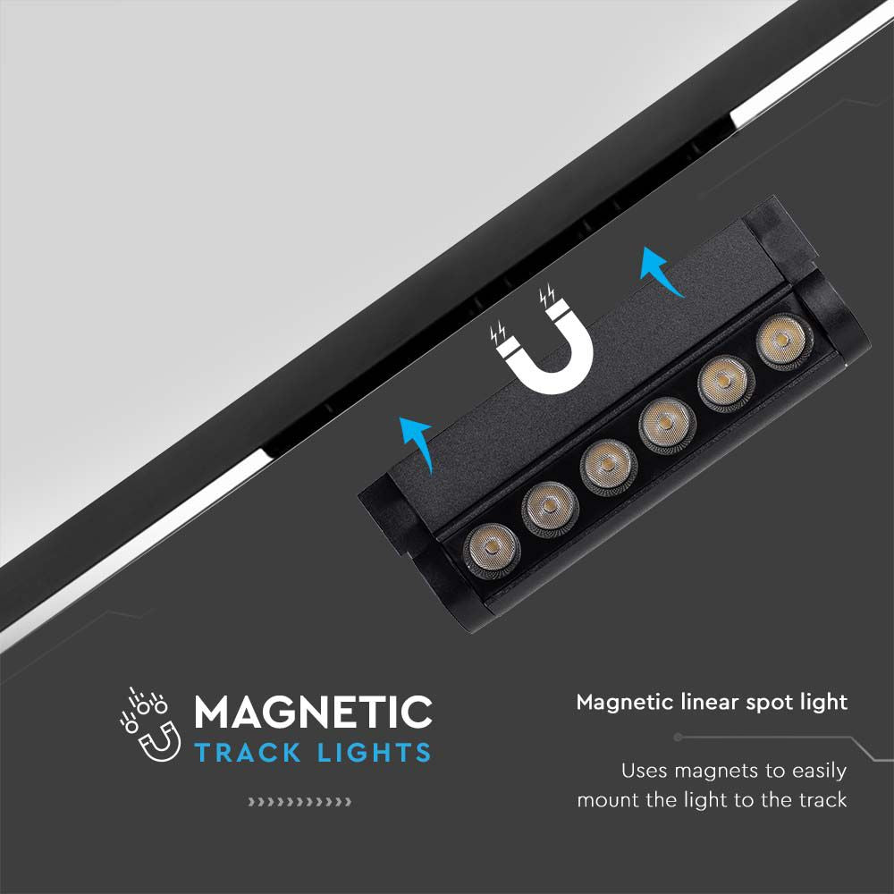 5W Lampa LED na szynoprzewód MAGNETIC regulowana / Barwa: 6400K / Obudowa: Czarna