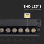 5W Lampa LED na szynoprzewód MAGNETIC regulowana / Barwa: 3000K / Obudowa: Czarna