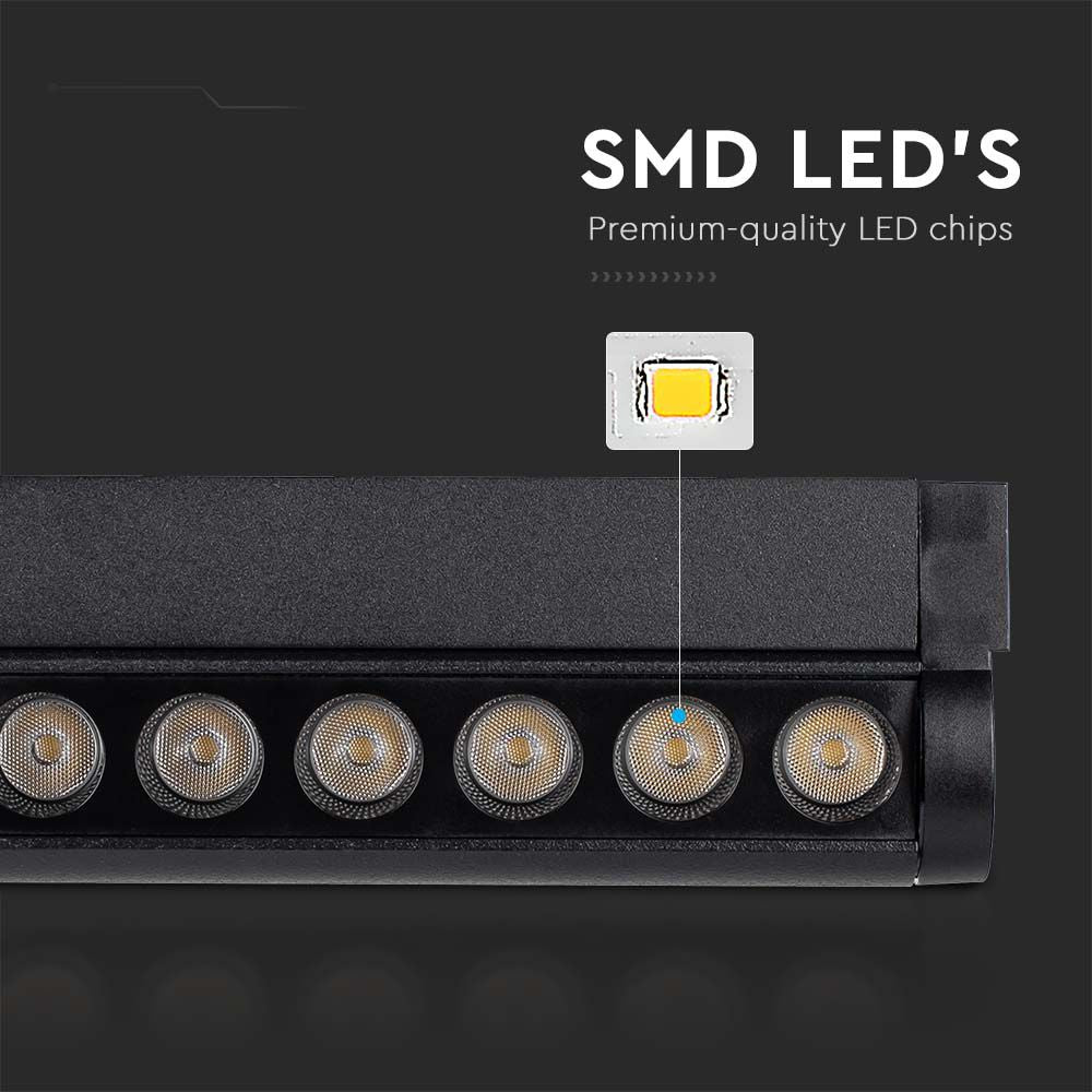 5W Lampa LED na szynoprzewód MAGNETIC regulowana / Barwa: 6400K / Obudowa: Czarna