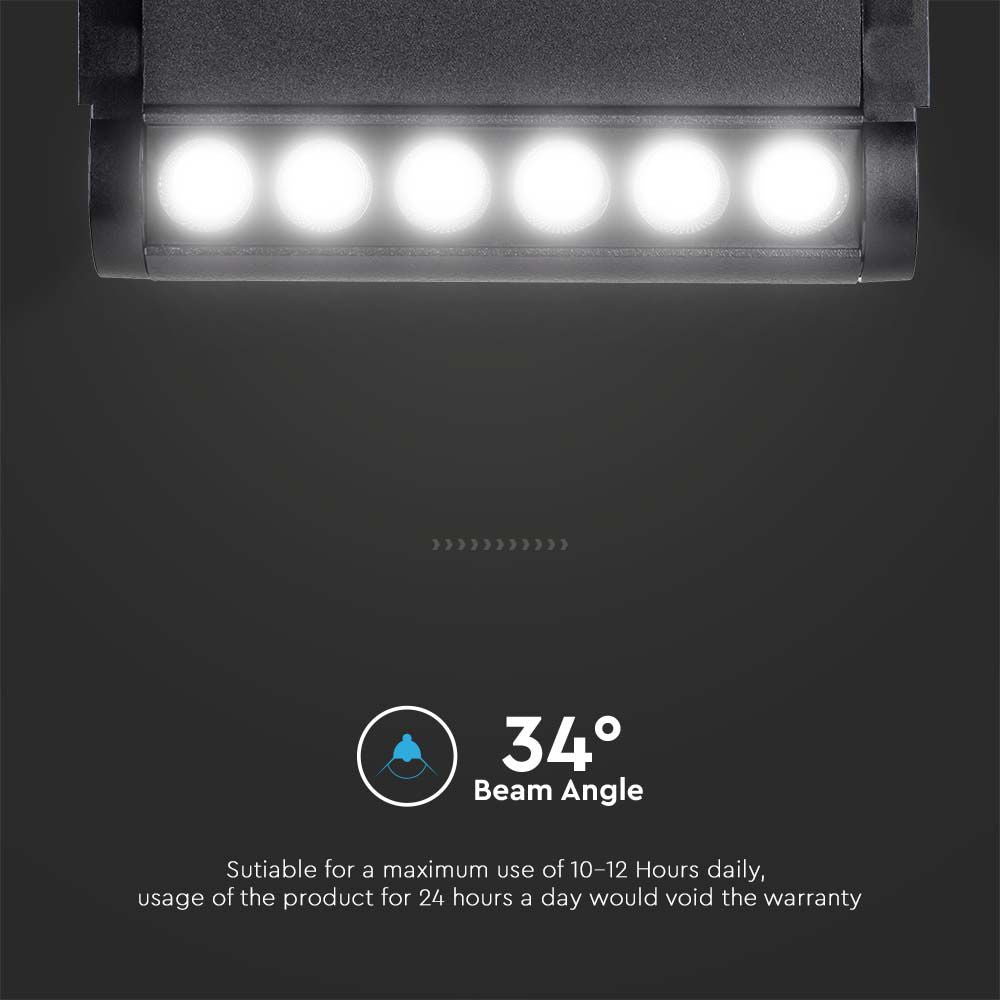 5W Lampa LED na szynoprzewód MAGNETIC regulowana / Barwa: 3000K / Obudowa: Czarna