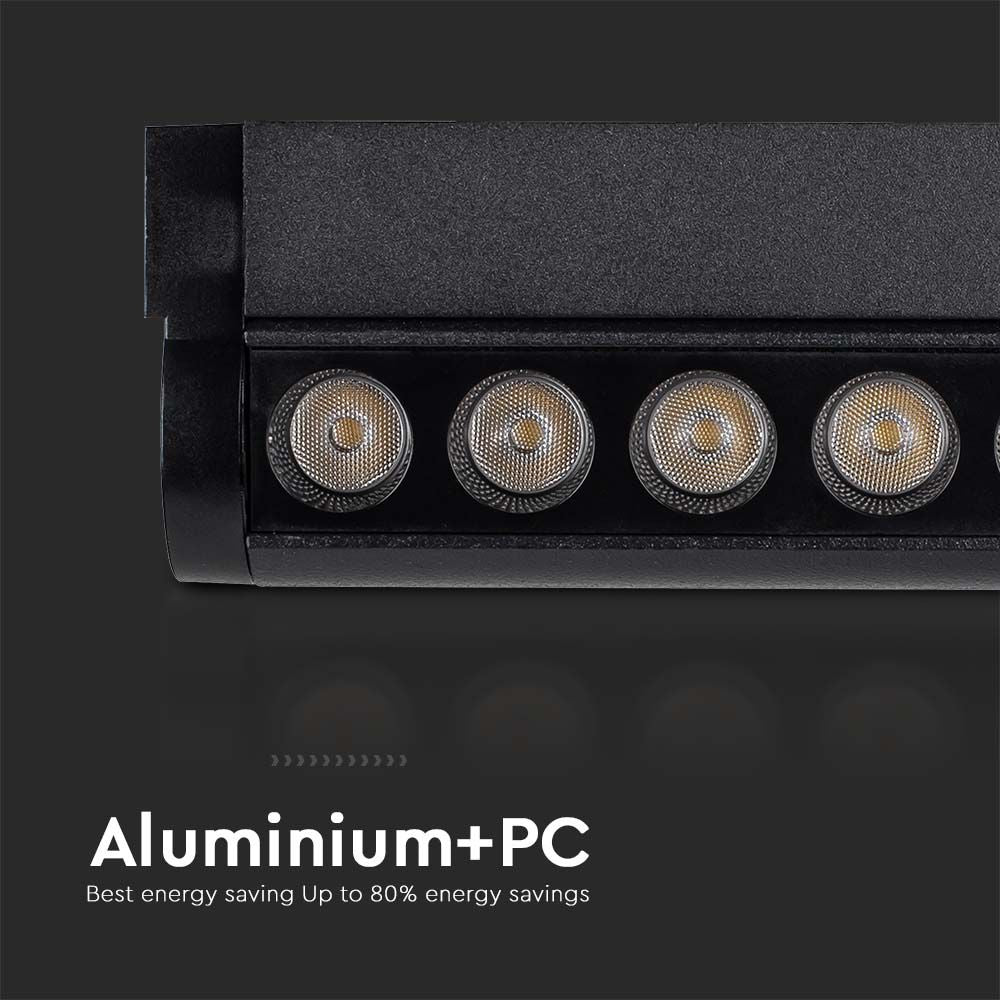12W Lampa LED na szynoprzewód MAGNETIC regulowana / Barwa: 4000K / Obudowa: Czarna