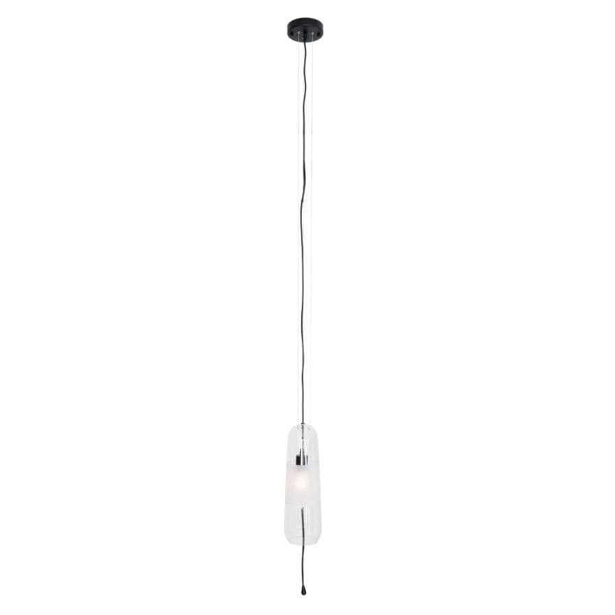 Maxlight Lampa wisząca Mauri - Metal + szkło transparentne - Czarny + szkło transparentne P0588