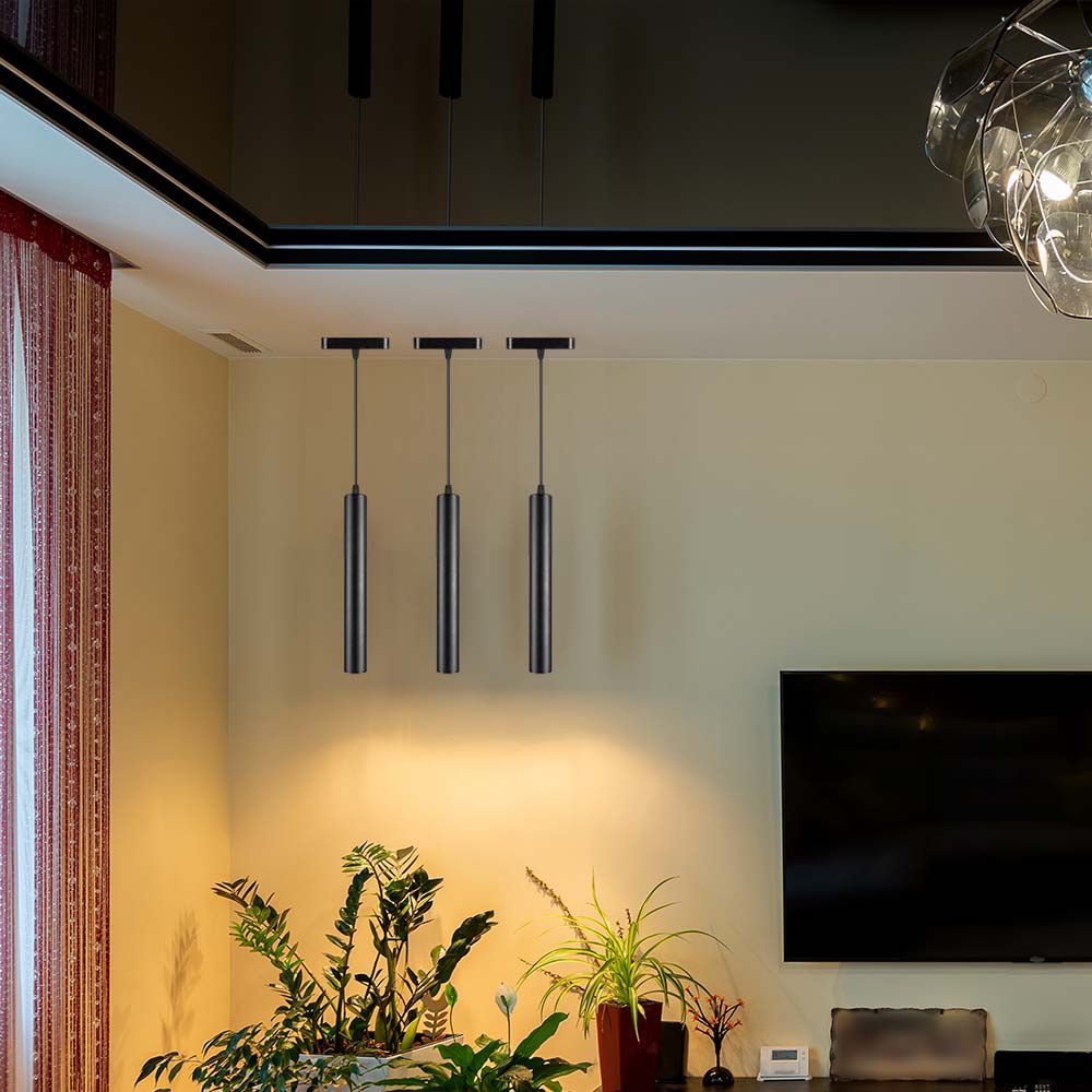 15W Lampa LED na szynoprzewód MAGNETIC / Wisząca / Barwa: 3000K / Obudowa: Czarna