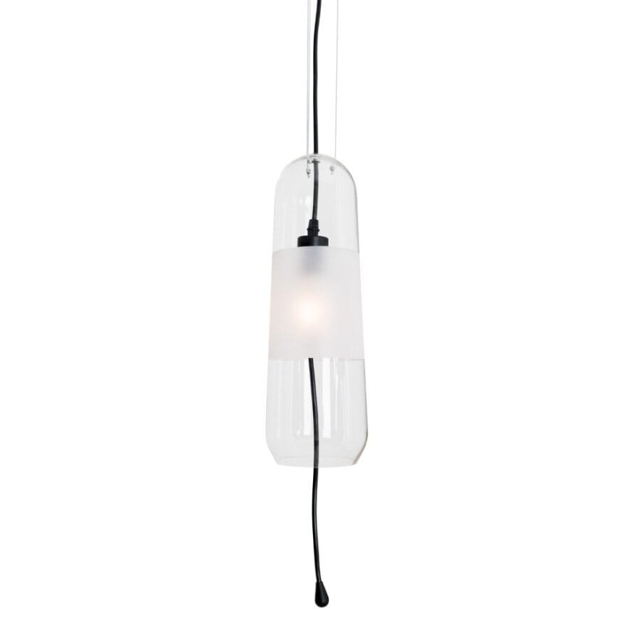 Maxlight Lampa wisząca Mauri - Metal + szkło transparentne - Czarny + szkło transparentne P0588