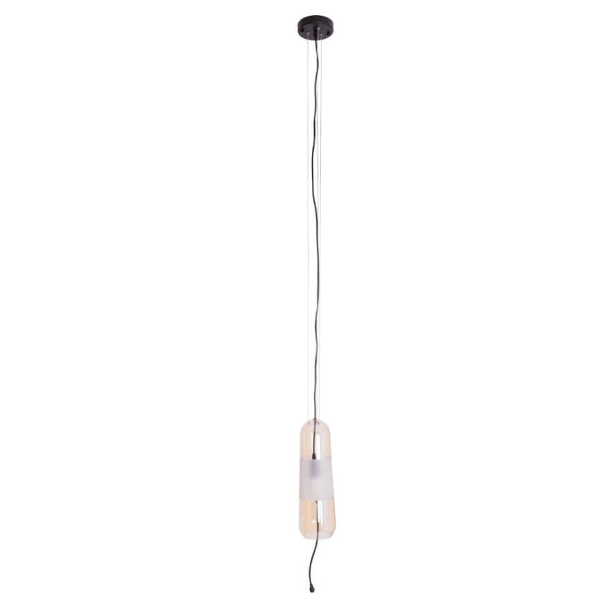 Maxlight Lampa wisząca Mauri - Metal + szkło bursztynowe - Czarny + szkło bursztynowe P0589