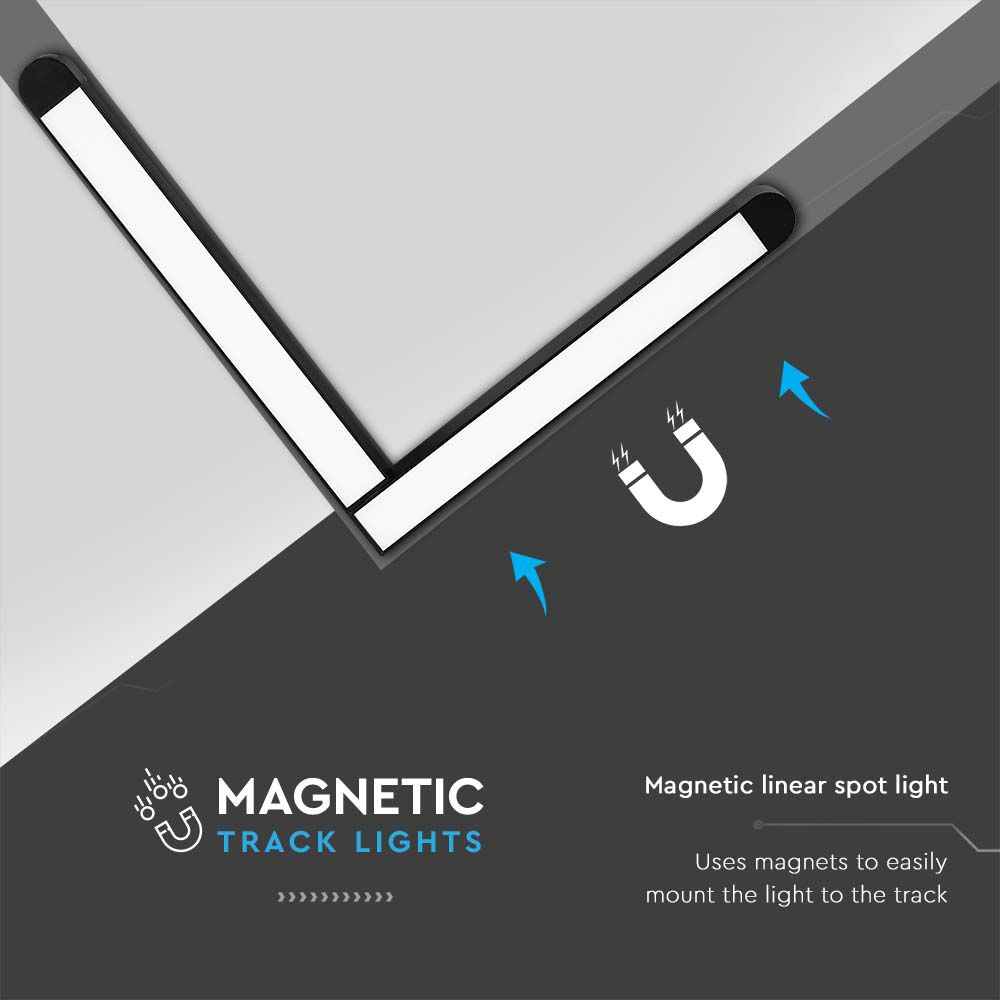 25W Lampa LED na szynoprzewód MAGNETIC / Barwa: 3000K / Obudowa: Czarna