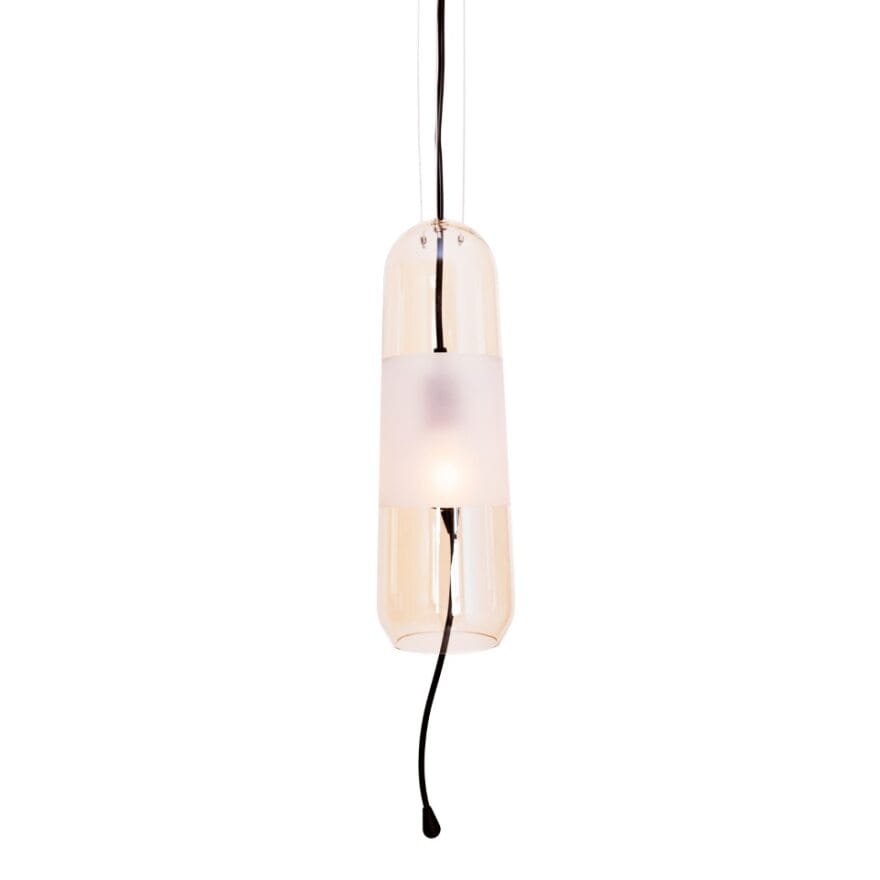 Maxlight Lampa wisząca Mauri - Metal + szkło bursztynowe - Czarny + szkło bursztynowe P0589