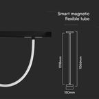 11W Lampa Smart LED na szynoprzewód MAGNETIC / Elastyczna Świetlówka 1m / Barwa: 3w1 / Ściemniana / Obudowa: Czarna