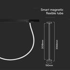 23W Lampa Smart LED na szynoprzewód MAGNETIC / Elastyczna Świetlówka 2m / Barwa: 3w1 / Ściemniana / Obudowa: Czarna