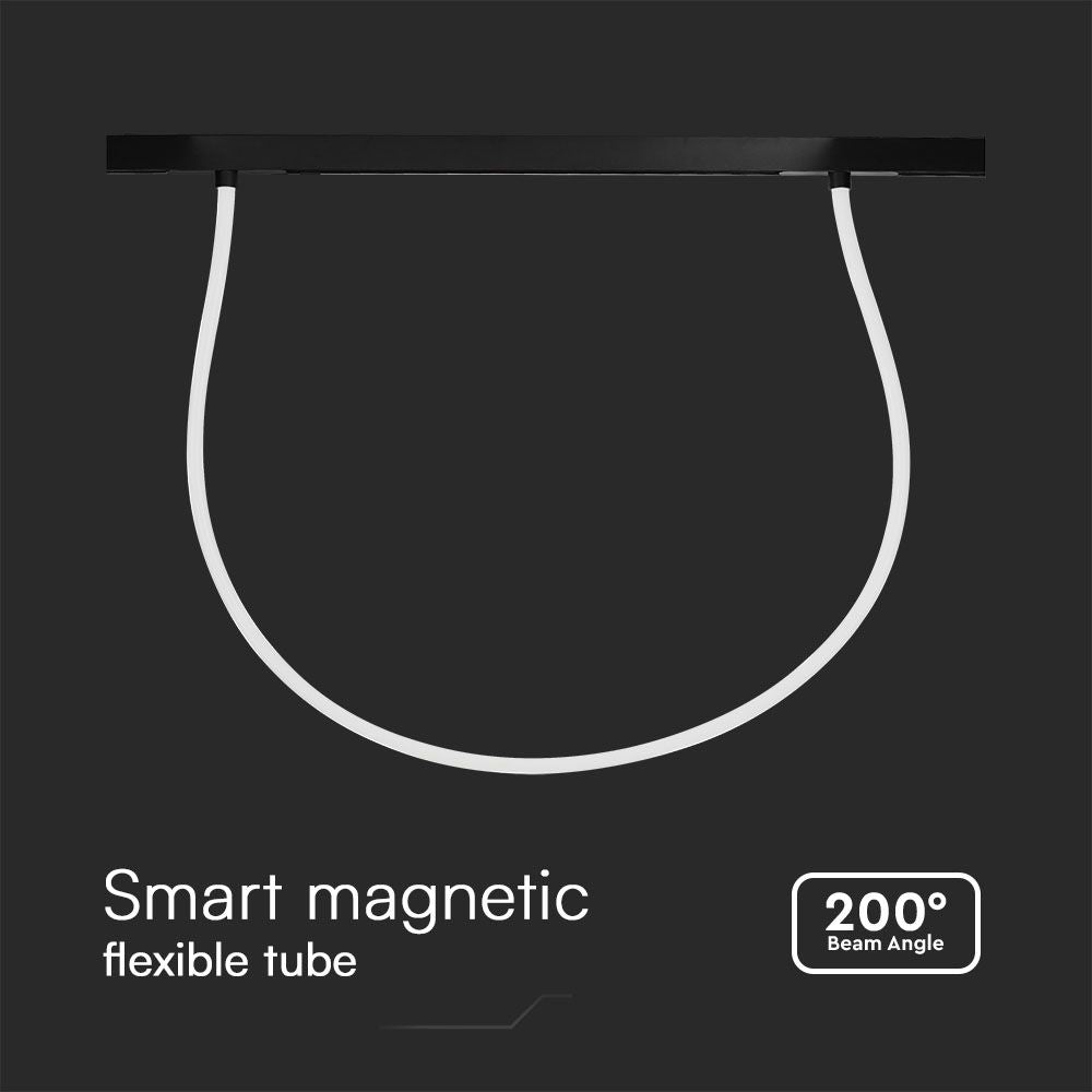 23W Lampa Smart LED na szynoprzewód MAGNETIC / Elastyczna Świetlówka 2m / Barwa: 3w1 / Ściemniana / Obudowa: Czarna