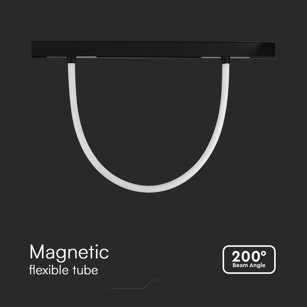 11W Lampa LED na szynoprzewód MAGNETIC / Elastyczna Świetlówka 1m / Barwa: 3000K / Ściemniana / Obudowa: Czarna