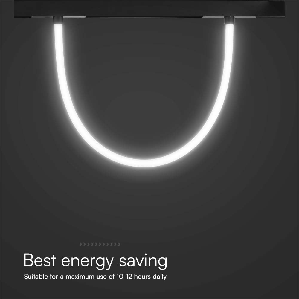 11W Lampa LED na szynoprzewód MAGNETIC / Elastyczna Świetlówka 1m / Barwa: 3000K / Ściemniana / Obudowa: Czarna