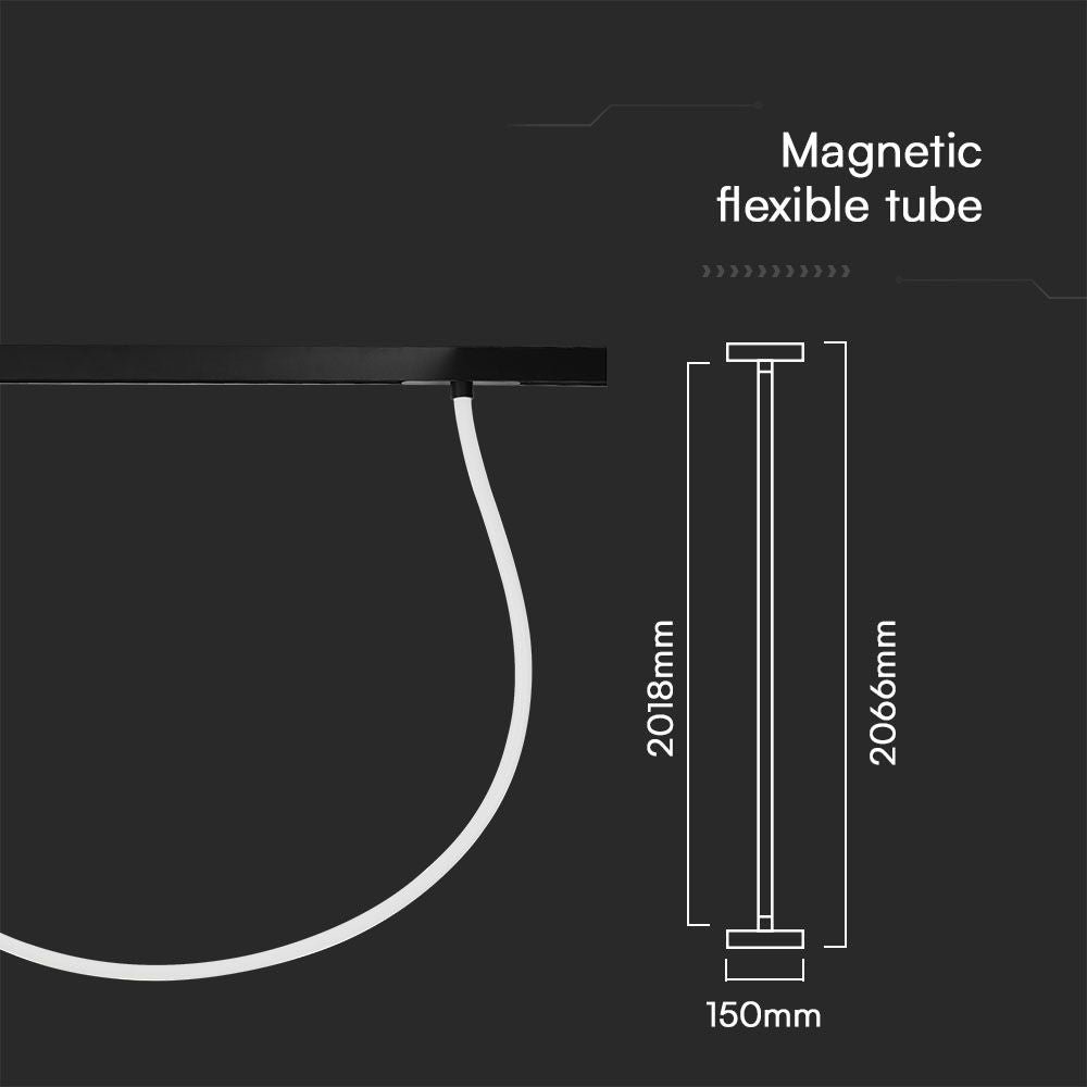 23W Lampa LED na szynoprzewód MAGNETIC / Elastyczna Świetlówka 2m / Barwa: 4000K / Ściemniana / Obudowa: Czarna